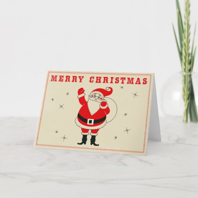 Tarjeta de navidad - Santa (Anverso)