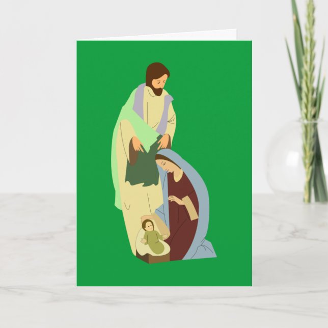 Tarjeta de Navidad santa de la familia (Anverso)