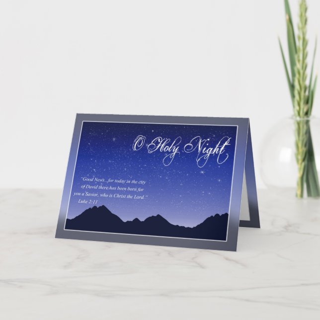 Tarjeta de Navidad santa de la noche de O (Anverso)