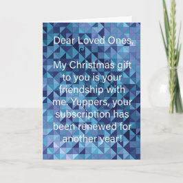 Tarjeta de Navidad sarcástica de la Colcha de Temp
