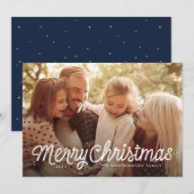 Tarjeta de Navidad sencilla y dulce con foto