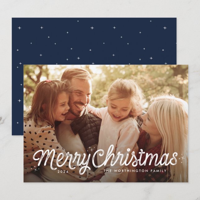 Tarjeta de Navidad sencilla y dulce con foto (Anverso / Reverso)