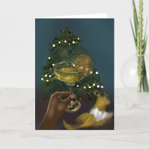 Tarjeta de Navidad Sheltie Alegre