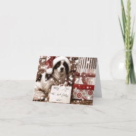 TARJETA DE NAVIDAD SHELTY NEGRO Y BLANCO
