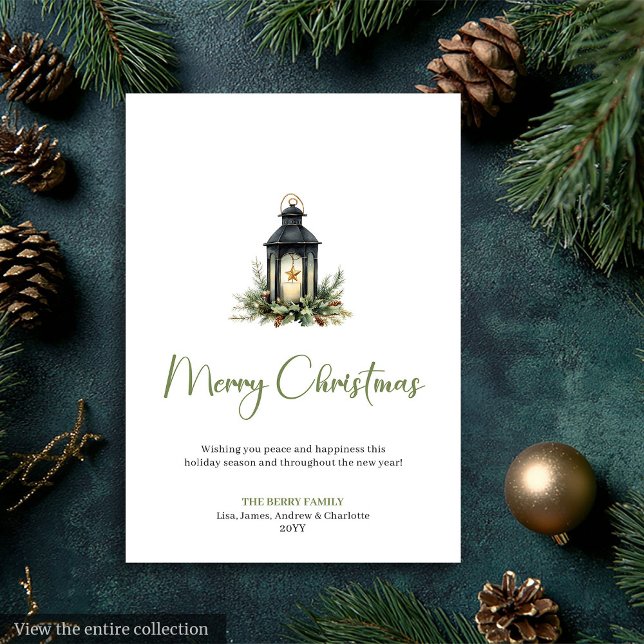 Tarjeta de Navidad Simple Boho Botánica Escandinav (Simple Boho Botanical Scandinavian Xmas Card)