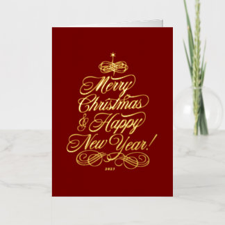 Tarjeta de Navidad Simple con Hojalata