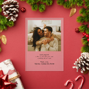 Tarjeta de Navidad Simple Foto de Familia Elegante