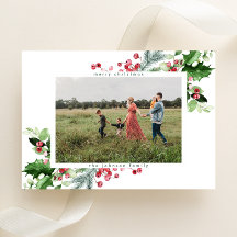 Tarjeta de Navidad Simple Moderna de Nieve Blanca