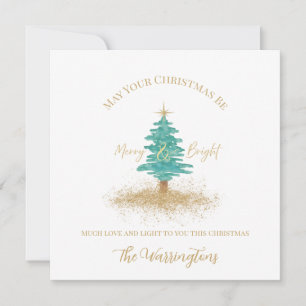 Tarjeta de Navidad simple y elegante de acuarela d