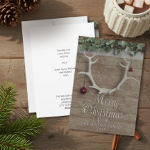 Tarjeta de Navidad sin foto con cuernos de ciervo