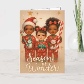 Tarjeta de Navidad sin foto de niños al estilo vin