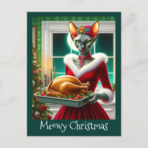 Tarjeta de navidad | Sphynx Cat Lady Xmas Turquía