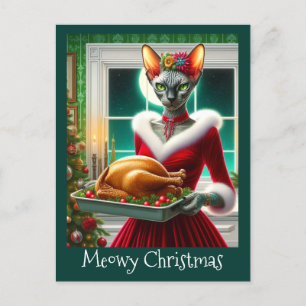 Tarjeta de navidad   Sphynx Cat Lady Xmas Turquía
