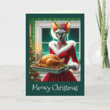 Tarjeta de navidad | Sphynx Cat Lady Xmas Turquía
