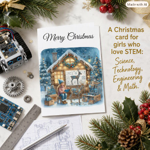 Tarjeta de Navidad STEM para Chicas Tech de Felici