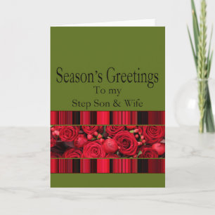 Tarjeta de Navidad Step Son and Wife Merry