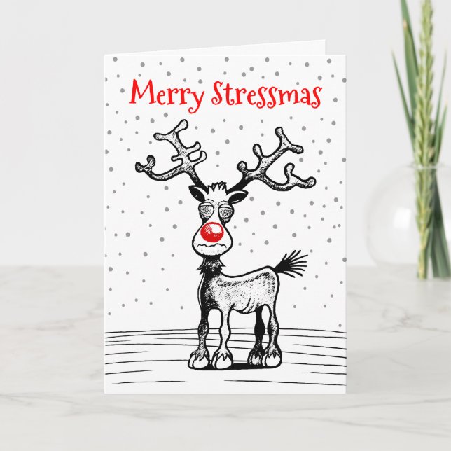 Tarjeta de Navidad Stressmas de Rudolph (Anverso)