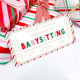 Tarjeta de navidad Stripe Babyseft Gift Voucher Ca