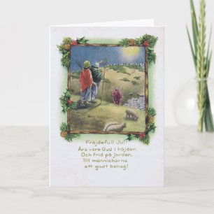 Tarjeta de Navidad sueca del vintage con los