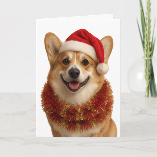 Tarjeta de Navidad super adorable de Corgi (Anverso)