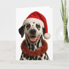 Tarjeta de Navidad super adorable de Dálmata