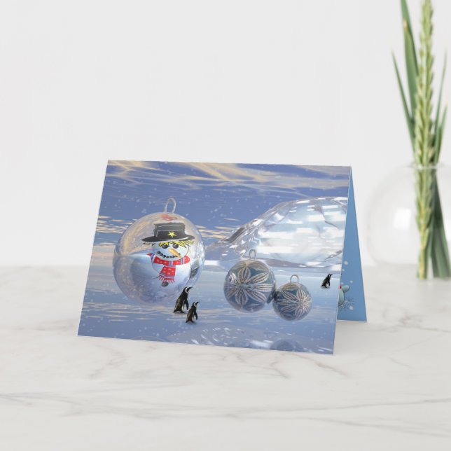 Tarjeta de Navidad surrealista linda (Anverso)