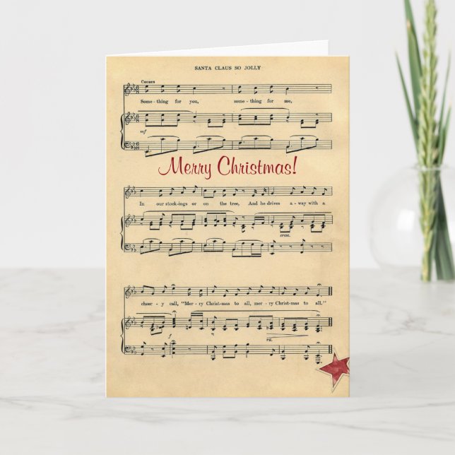 ¡Tarjeta de Navidad tan alegre de Papá Noel! (Anverso)