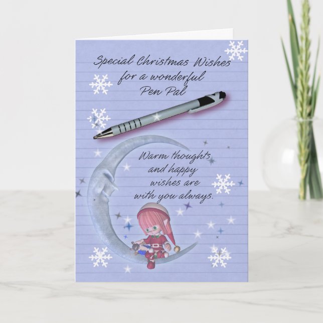 Tarjeta de Navidad, tarjeta de Navidad del amigo (Anverso)