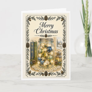 Tarjeta de Navidad - Tarro de Adornos