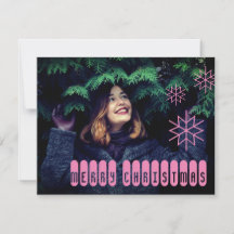 Tarjeta de Navidad Techy Pink Merry