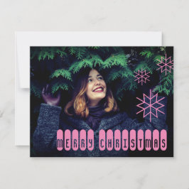 Tarjeta de Navidad Techy Pink Merry