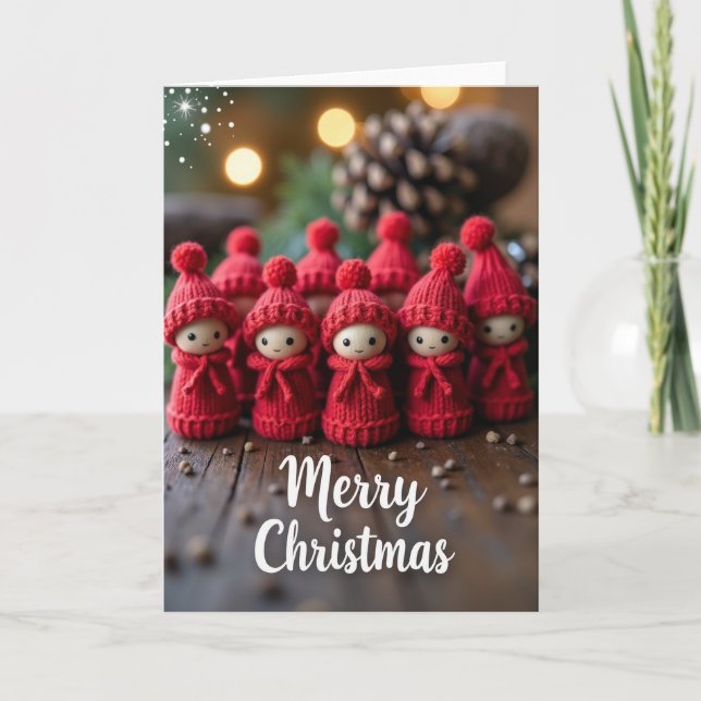 Tarjeta de Navidad tejida acogedora (Anverso)