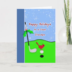 Tarjeta de Navidad temática del golf para el