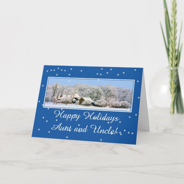 tarjeta de Navidad tía y tío Merry (Anverso)
