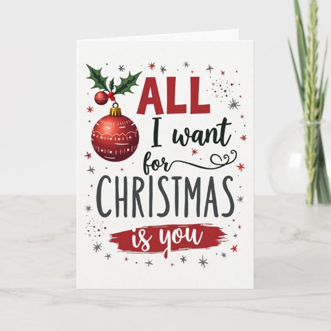 Tarjeta de Navidad Todo lo que Quiero para Navidad (Anverso)