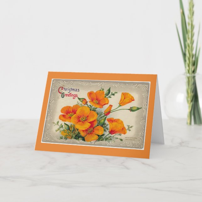 Tarjeta de Navidad Tradicional Anticuada (Anverso)