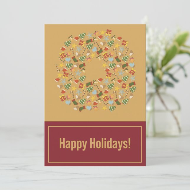 Tarjeta de Navidad Tradicional Cálida y Acogedora (Anverso de pie)