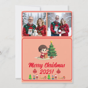 Tarjeta de Navidad Tradicional Digital Personaliza