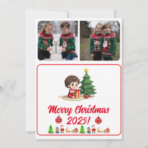 Tarjeta de Navidad Tradicional Xmas Personalizada