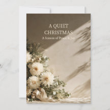 Tarjeta de Navidad tranquila de dalia neutral
