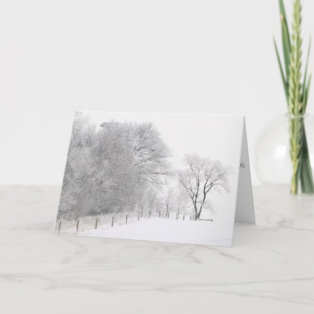 Tarjeta de Navidad Tranquilidad Invernal (Anverso)
