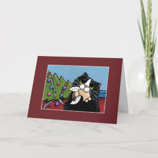 Tarjeta de Navidad traviesa del ángel el | del