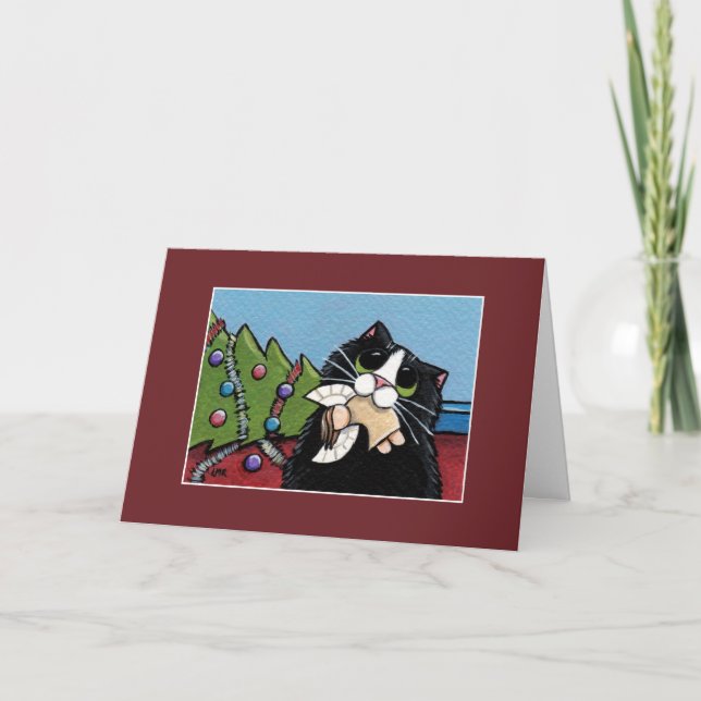 Tarjeta de Navidad traviesa del ángel el | del (Anverso)