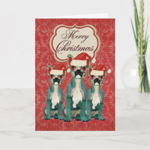 Tarjeta de Navidad tres de los bulldoges franceses
