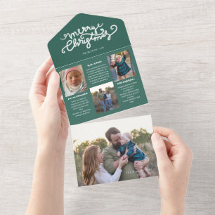 Tarjeta de Navidad Trifold de resumen del año foto