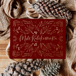 Tarjeta de Navidad Tropical Hawaiana Mele Kalikima