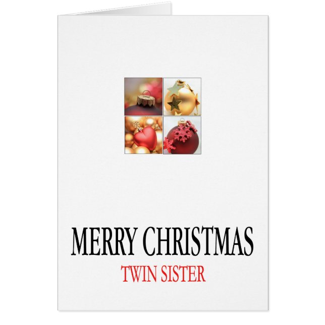 Tarjeta de Navidad Twin Sister Merry (Frente)