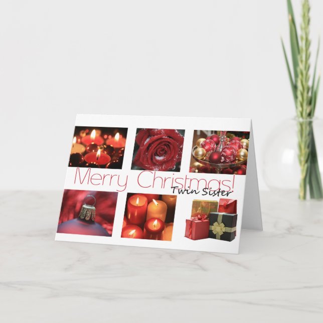 Tarjeta de Navidad Twin Sister Merry (Anverso)