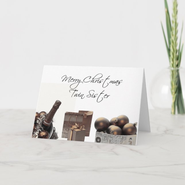 Tarjeta de Navidad Twin Sister Merry (Anverso)