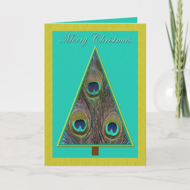 Tarjeta de Navidad única del árbol de navidad del (Anverso)